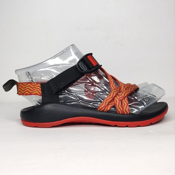 Chaco Rainbow Orange Slip On Strap Up Kids Sandals - Picture 3 of 14